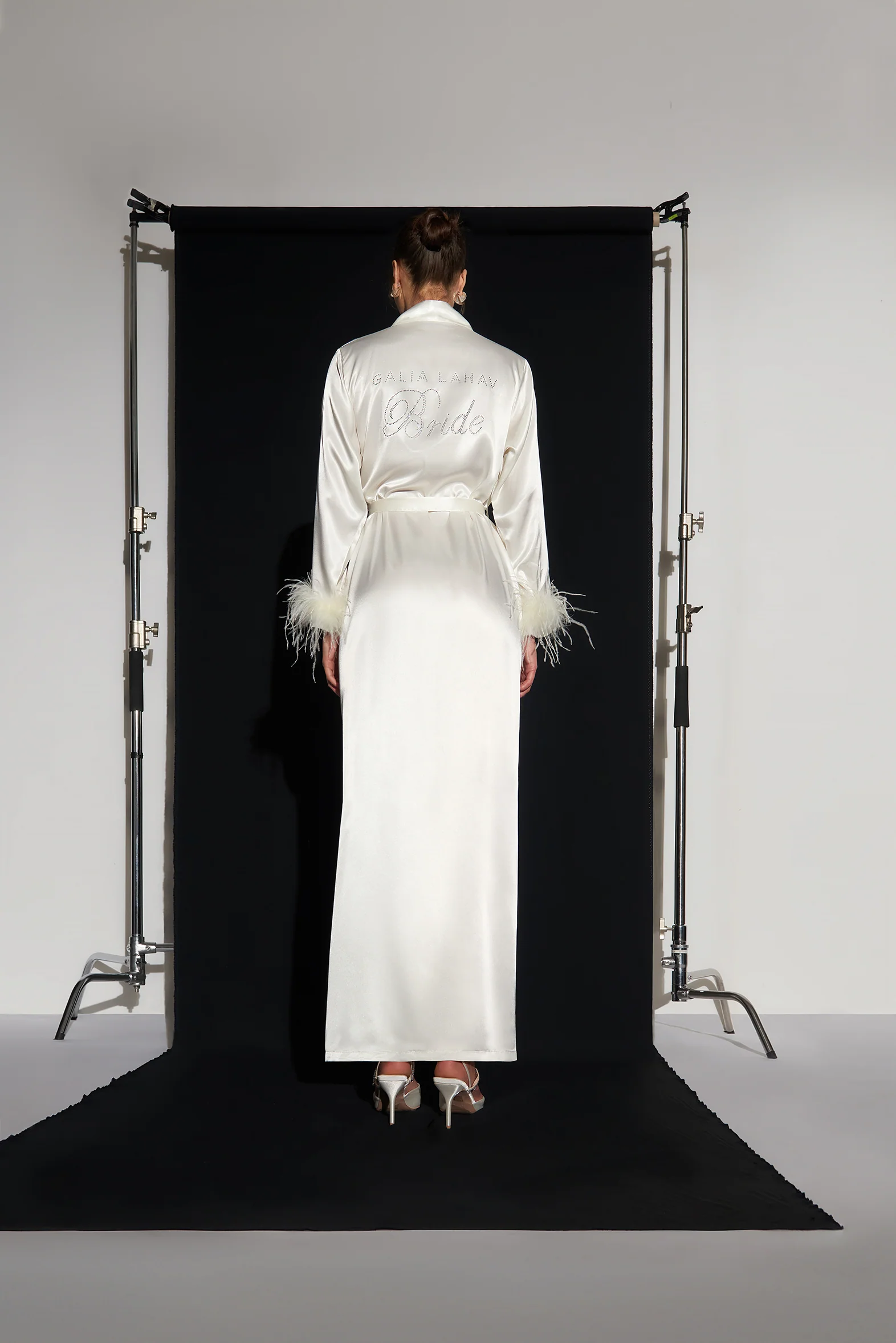 Long Bridal Robe Ivory - Image 2