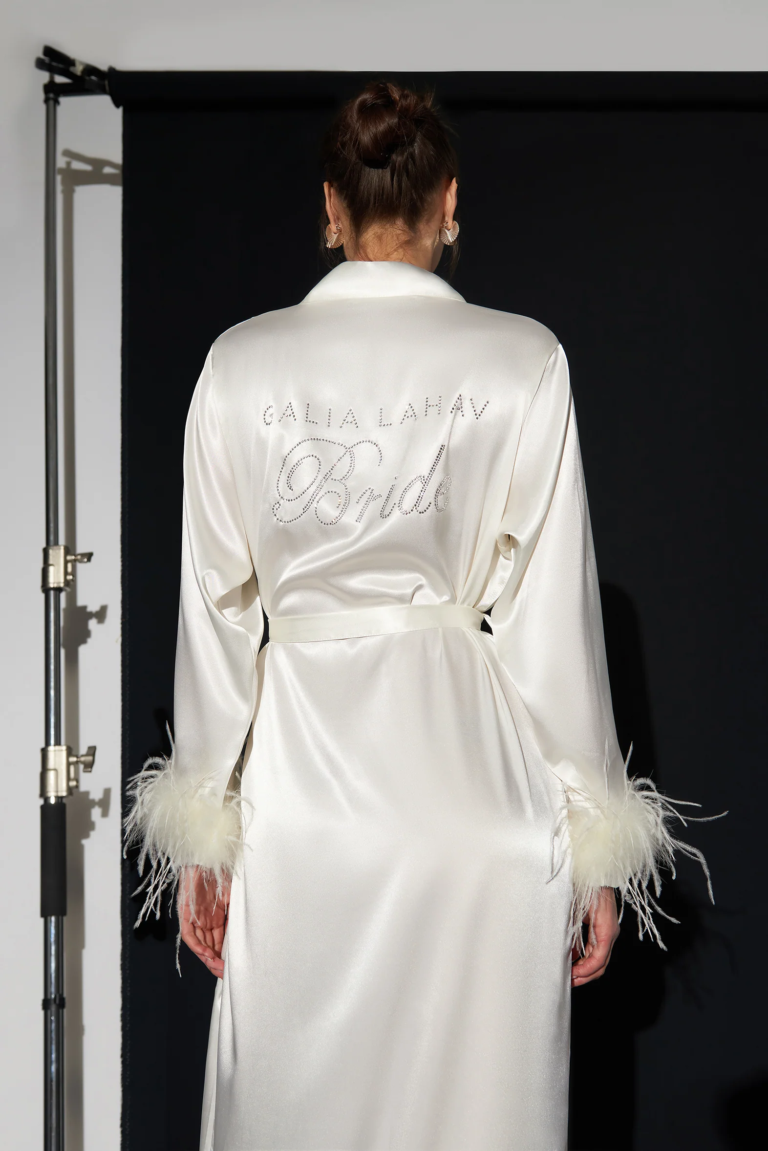 Long Bridal Robe Ivory - Image 3